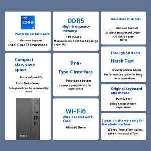 Dernier modèle DELLS Tower ECS1250 Ordinateur de bureau CPU PC avec processeur I3/I5/I7/Ultra 8G/16G/32G <span class=keywords><strong>RAM</strong></span> DDR5 256G/512/1T/ SSD - Product Image 6