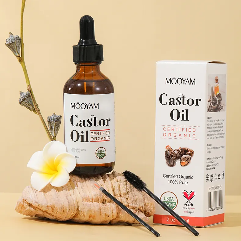 Natural Eyebrow Hair Growth Enhancer Liquid Castor Oil Serum Eye Lash Growth Castor Oil For Hair Growth