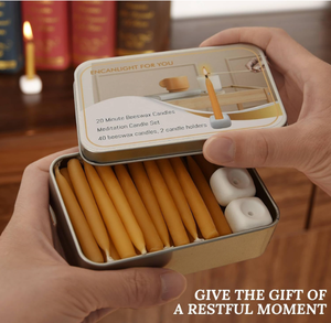 Velas Cónicas Mini Personalizadas con Portavelas de Latón, Vela de Cera de Abeja para Oración, Regalo para Yoga, Relajación y Rituales - Product Image 5