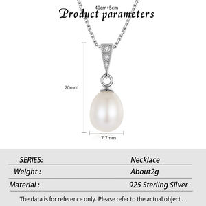 Collier en argent sterling S925 avec perle d'eau douce au design classique, design minimaliste, bijoux pour femmes, vente en gros - Product Image 5
