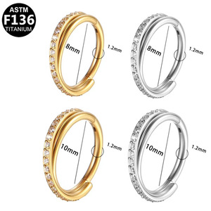<b>Titanium</b> Alloy Nose Ring G23 Inlaid Zircon Marquise <b>Stud</b> Unisex Everyday Wear - Product Image 3