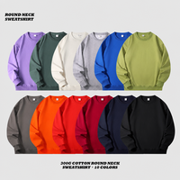 Vente en gros : Sweat à capuche 300g à col rond en molleton bouclé fin, avec logo imprimé, coupe ample décontractée, idéal comme maillot de base pour uniforme scolaire