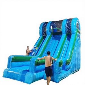 Toboggan aquatique gonflable en PVC pour enfants, bleu marbré, écologique, pour <span class=keywords><strong>jardin</strong></span>, usage éducatif, piscines hors-sol, 5-10 passagers, 3 ans - Product Image 1