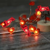 Décoration d'intérieur 20 LED 30 LED lumière plastique rouge amour coeur batterie romantique saint valentin fil de cuivre maison décorative guirlandes lumineuses