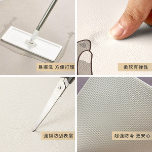 Tapete de Cuero Rectangular Luck, PVC Impermeable Antideslizante, Tapete para Entrada de Casa, Nuevo Estilo 2024 - Product Image 4