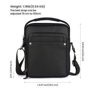 Men's Genuine Leather Crossbody <b>Bag</b> Solid Color <b>Small</b> Casual Messenger <b>Bag</b> For Leisure Travel - Product Image 4