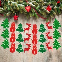 3er Pack Weihnachts baum Schneemann Glocke Elch Form Filz Frohe Weihnachten Banner für Weihnachts feier Dekoration