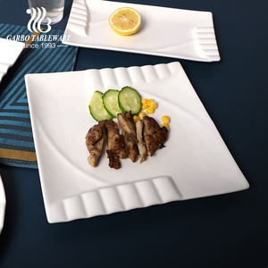 Assiette de présentation <span class=keywords><strong>en</strong></span> porcelaine blanche de style baroque de Chine Assiettes à dîner plates carrées <span class=keywords><strong>en</strong></span> porcelaine de 10 "<span class=keywords><strong>Restaurant</strong></span> Assiette à dîner <span class=keywords><strong>en</strong></span> céramique d'occasion - Product Image 5