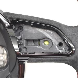 Volant sport en cuir Alcantara <span class=keywords><strong>rouge</strong></span> entièrement recouvert, à fond plat, pour <span class=keywords><strong>Audi</strong></span> A4 B8 A3 8V A4 A5 A7 Q3 Q5 Q7 - Product Image 3