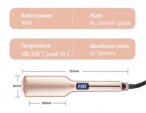 Lisseur infrarouge professionnel à écran LCD, fer à lisser plat 40W infusé pour cheveux - Product Image 2