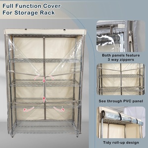 <span class=keywords><strong>YA</strong></span> SHINE Un lado Ver a través del panel Estante de alambre Estantería de almacenamiento de protección contra el polvo Cubierta de estante de alambre - Product Image 2