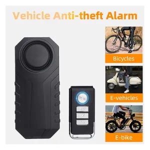 Bike Alarm Remote 113dB Wireless Waterproof Security Cycling Bike Alarm Anti-Theft Vibration Sensor With Remote For Door And Motorcycle/Bicycle