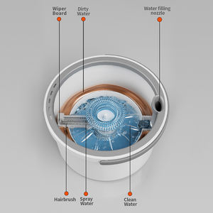 OKKiHOME-Mopa giratoria innovadora de 2,5 L, separación de agua limpia y sucia, Limpieza de dientes autolimpiante de alta velocidad Turbo - Product Image 5