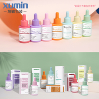 Flacon compte-gouttes en verre de 30 ml (1 oz) pour cosmétiques, givré/ambre/transparent/rose – Bouteilles pour sérum/huiles essentielles de soins personnels