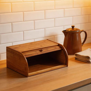 Caja de Pan de Bambú de 41x27x18 cm con Tapa, para Mantener la Frescura, Almacenamiento de Cocina, Diseño Moderno y Simple - Product Image 1