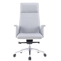 Chaise de bureau de direction contemporaine de luxe en cuir PU, ergonomique, pivotante, avec cadre en aluminium, réglage en hauteur, 4 positions de verrouillage, multifonction, garantie 5 ans