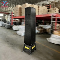 Étagère de présentation rotative à 360 degrés en métal, support de présentation sur pied avec crochets et roulettes pour accessoires d'outils en magasin de détail