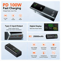 Chargeur portable magnétique sans fil en alliage d'aluminium avec affichage numérique LED, charge rapide PD 20W