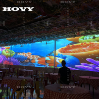 Restaurant à thème artistique, projection interactive holographique immersive, expérience culinaire immersive, projecteur mural et de sol holographique