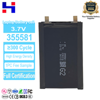 Baterai Li-polimer 3.7V 1850mAh - 2500mAh 355581 3.5mm Slim Rechargeable Lipo Pouch Cell untuk BATERAI LAPTOP APPLE 1406