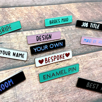 Broche personnalisée avec nom, épingle à revers, fermoir, cadeau, épinglette en émail, nom personnalisé, bricolage, étiquette de nom en métal, épingle à revers, sublimation