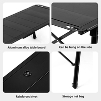 Table pliante carrée en alliage d'aluminium léger, 5 unités, avec technologie de levage IGT, design moderne, utilisation tactique en camping en plein air