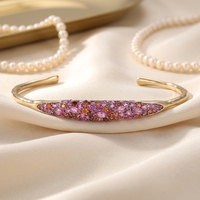 Bracelet en argent sterling 925 plaqué or 18 carats de haute qualité fait à la main avec zircon pour femmes