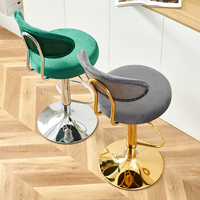 Barstuhl nordisch hoch Theke Möbel Gold Metall samt Rückseite Luxus Küche Leder moderne hohe Hocker Stühle Bar für Bar Tisch