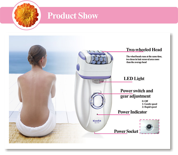 Keda KD-191 Electric Rechargeable Hair Remover Epilator