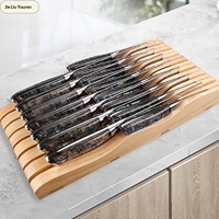 Support de rangement multifonctionnel en bois simple, non pliable, pour couteaux et ustensiles de cuisine, à poser sur comptoir ou table