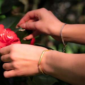 Bracciale NIMAI Personalizzato da <span class=keywords><strong>Donna</strong></span> in Acciaio Inossidabile, Catena Tennis con Zirconi da 2,4 mm, Bracciale Quadrato Inciso Personalizzato con Marchio - Product Image 6