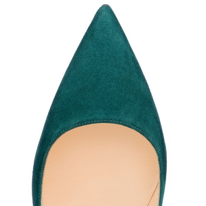 2025 nouveautés haute qualité femmes talon aiguille chaussures habillées grande taille usine prix de gros daim supérieur talon fin caoutchouc