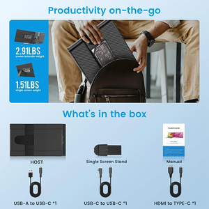 15.6인치 눈에 편한 FHD LCD 디스플레이 타입-C USB 듀얼 노트북 스크린 확장기 IPS 패널 타입 C 휴대용 모니터 - Product Image 6