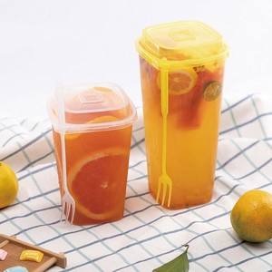 520ml 16oz bao bì nhựa với nắp trong suốt vuông tráng miệng trái cây BOBA trà Milkshake Smoothie rõ ràng PP dùng một lần cốc nước trái cây - Product Image 4