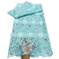 NI.AI Nouveau design Tissu en dentelle guipure avec broderie florale 3D et pierres, dentelle africaine pour robe de soirée et de mariée