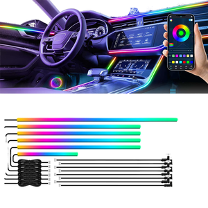Vente en gros 10-en-1 18-en-1 Contrôle par application intelligente Bande lumineuse d'ambiance à LED Éclairage intérieur de voiture activé par le son Éclairage intérieur automatique - Product Image 1