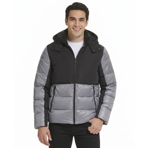 Chaqueta de lona acolchada personalizada para hombre con cuello alto, estilo urbano de invierno, cierre de cremallera, alta calidad, hecha en Pakistán - Product Image 1