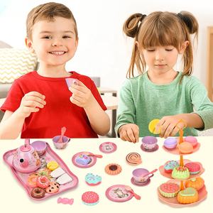 Vente chaude fer blanc métal thé ensemble Roleplay jeu de cuisine avec théière pour les filles fête après-midi thé et jouets éducatifs pour les enfants - Product Image 3