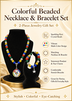 Nouveauté : Ensemble de bijoux collier et bracelet délicats en alliage, design inspiré de l'Étoile d'Orient, orné de perles de cristal scintillantes, pour femme, idéal comme cadeau