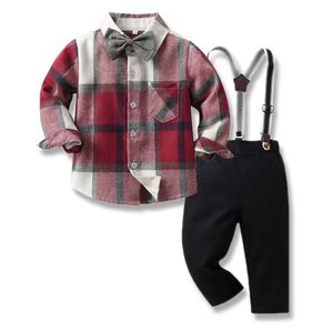 Tirantes de Caballero con Lazos, Top de Manga Larga a Cuadros Otoñales y Traje de Pantalón con Lazo - Product Image 2