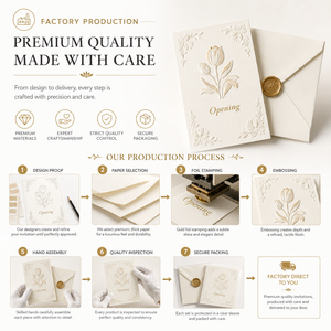 Cartes d'invitation de <span class=keywords><strong>mariage</strong></span> personnalisées, cartes de vœux de luxe gaufrées avec enveloppe, sceau de cire, impression dorée - Product Image 6