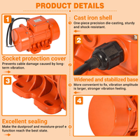 Moteur vibrant de haute qualité personnalisable de la série Oli Mve MV60/3-60Hz 3 phases Vibrateur industriel pour béton 220/380V 0.4-300KN