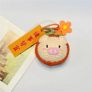 Llavero de pato mandarín tejido a mano con patrón de caqui, adorable accesorio de ganchillo para bolso con forma de pájaro - Product Image 2