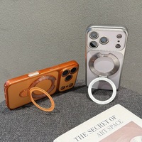 Coque de téléphone électroplaquée en gros avec support intégré pour iPhone 17 16 15 12 Pro Max – Étuis antichoc