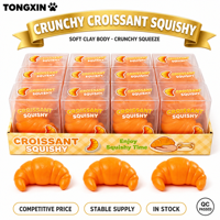 Jouet Squishy en Pâte à Modeler Croissant Croustillant TONGXIN, Jouets Squishies, Jouets à Presser, Balles Anti-Stress, Fidgets Squishy