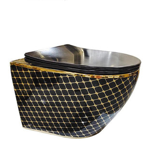 Inodoro de Lujo de Cerámica para Baño, Montado en la Pared, Electrochapado, sin Tanque, con <span class=keywords><strong>Cisterna</strong></span> Oculta, Inodoro Suspendido en la Pared - Product Image 3