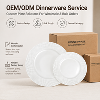 Assiettes à dîner en porcelaine blanche de haute qualité, écologiques et personnalisées pour un usage domestique - Conviennent au micro-ondes et au lave-vaisselle, design simple