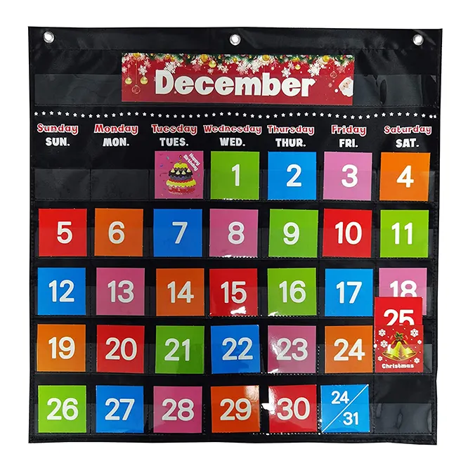 Hot Selling School Kids Classroom Organized Monthly Calendar Pocket Chart Kit Learning Resources Calendar & Weather Pocket Chart