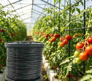 Fil de polyester PET noir résistant aux UV, fil de support de treillis haute résistance pour la culture de tomates en serre - Product Image 1