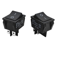 Interrupteur à bascule auto-bloquant double fente 30A 250VAC à courant élevé KCD4 4 broches 2 positions noir argent micro-interrupteurs d'alimentation